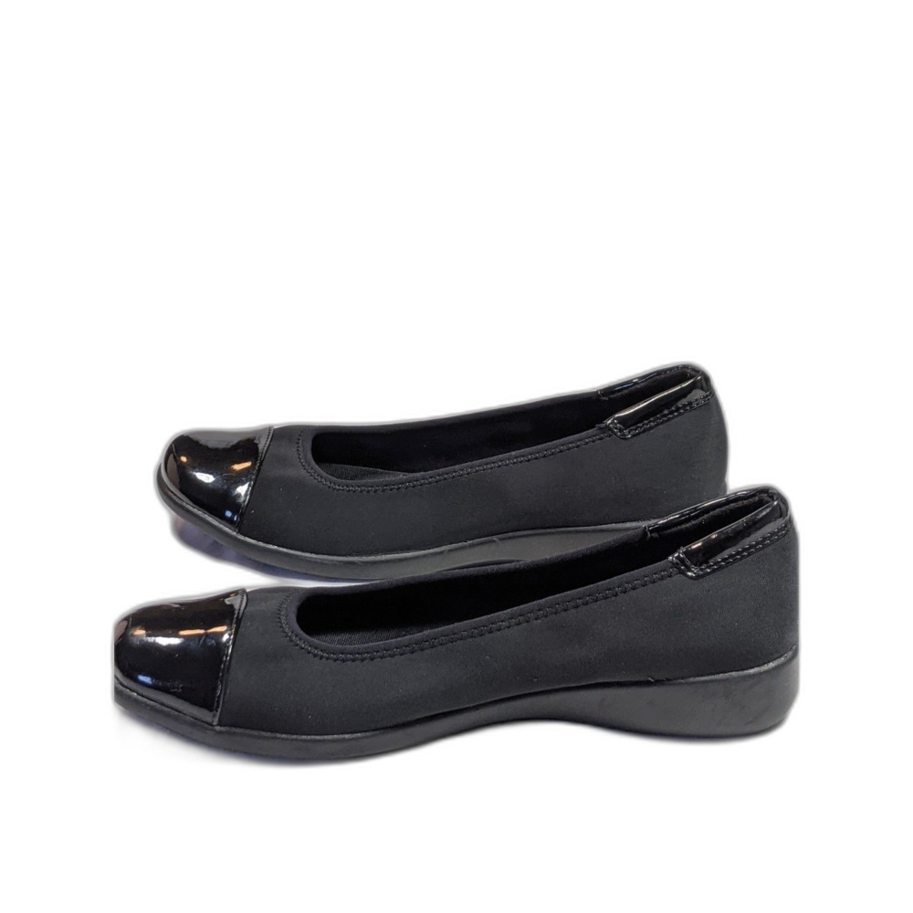 Laura Scott I Love Comfort Wedge Heel Ballet Shoe Black Patent Leather Sz 10 - Picture 3 of 9